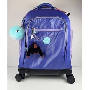 Kipling New Zea Cosmic Metallic 15" Laptop Rolling Backpack School Travel‎ NWT